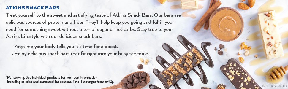 Image talking about Atkins Snack Bars product benefits